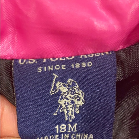 US Polo Assn 18m Pink Puff Vest with Zipper - Picture 4 of 4